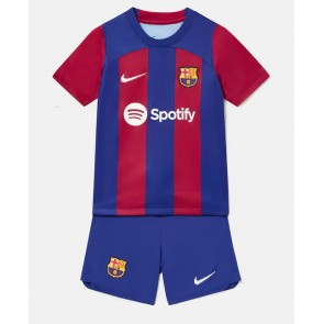 Barcelona Hjemmebanesæt Børn 2023-24 Kort ærmer (+ korte bukser)